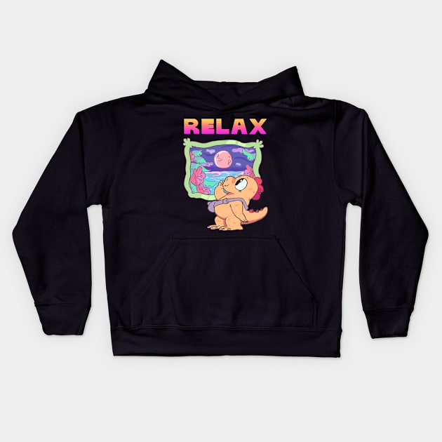 RELAX 03 Kids Hoodie by bigfatbugbites